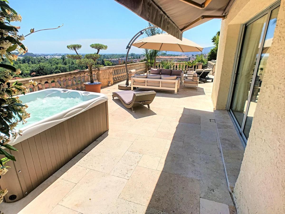 3 Bedrooms Villa Near Cannes - Pool & Jacuzzi - Sea View Mandelieu Extérieur photo