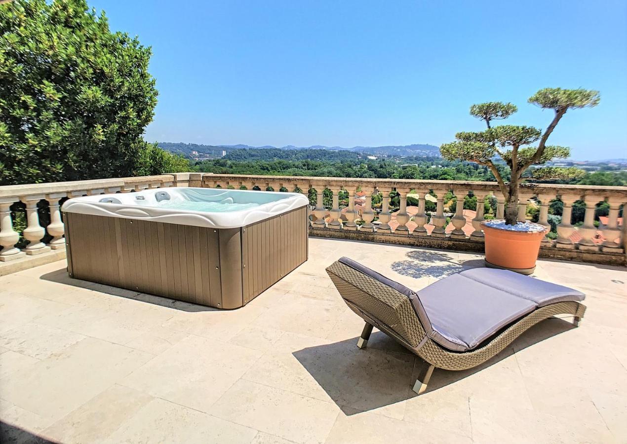 3 Bedrooms Villa Near Cannes - Pool & Jacuzzi - Sea View Mandelieu Extérieur photo