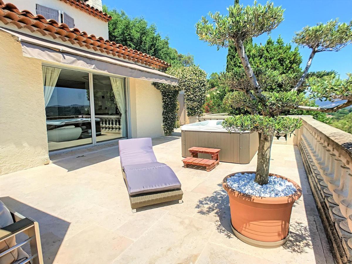 3 Bedrooms Villa Near Cannes - Pool & Jacuzzi - Sea View Mandelieu Extérieur photo