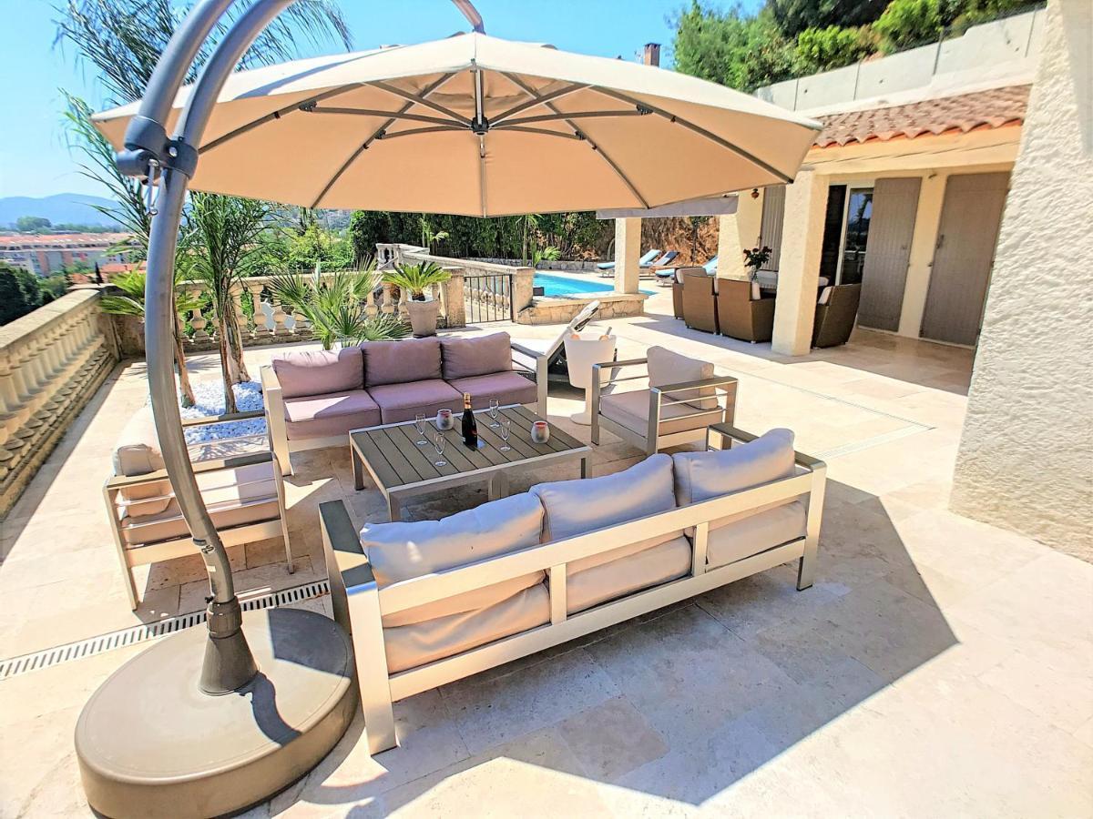 3 Bedrooms Villa Near Cannes - Pool & Jacuzzi - Sea View Mandelieu Extérieur photo